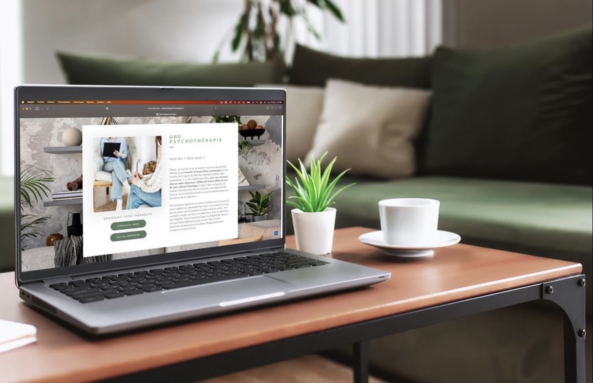 Conception, webdesign et développement d'une landing page améliorée à double entrée : une entrée cabinet et une page dédiée à chacune des psychologues du cabinet. 